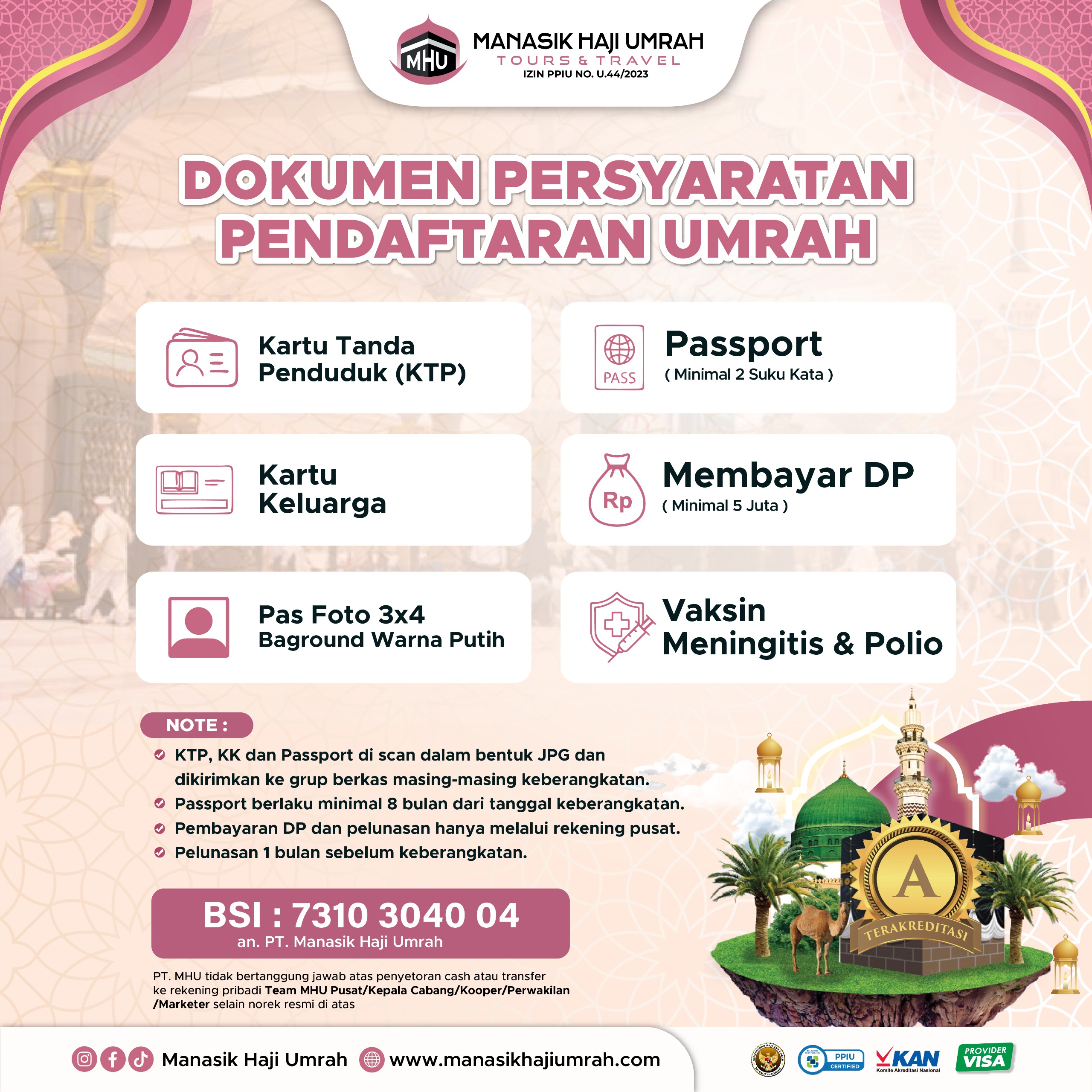 Persyaratan dokumen jamaah umroh